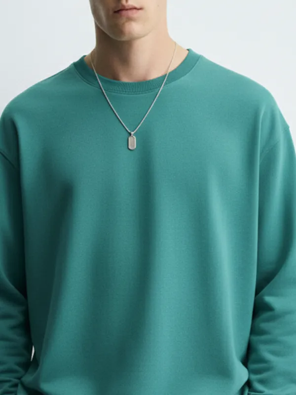 Highlander Men Green Round Neck Pullover Sweatshirt