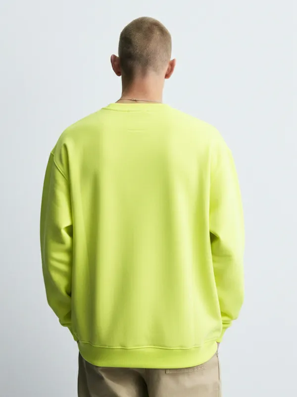 Highlander Men Yellow Round Neck Pullover Sweatshirt