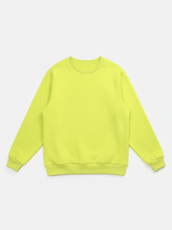 Highlander Men Yellow Round Neck Pullover Sweatshirt