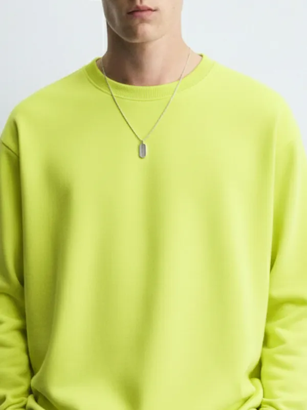 Highlander Men Yellow Round Neck Pullover Sweatshirt