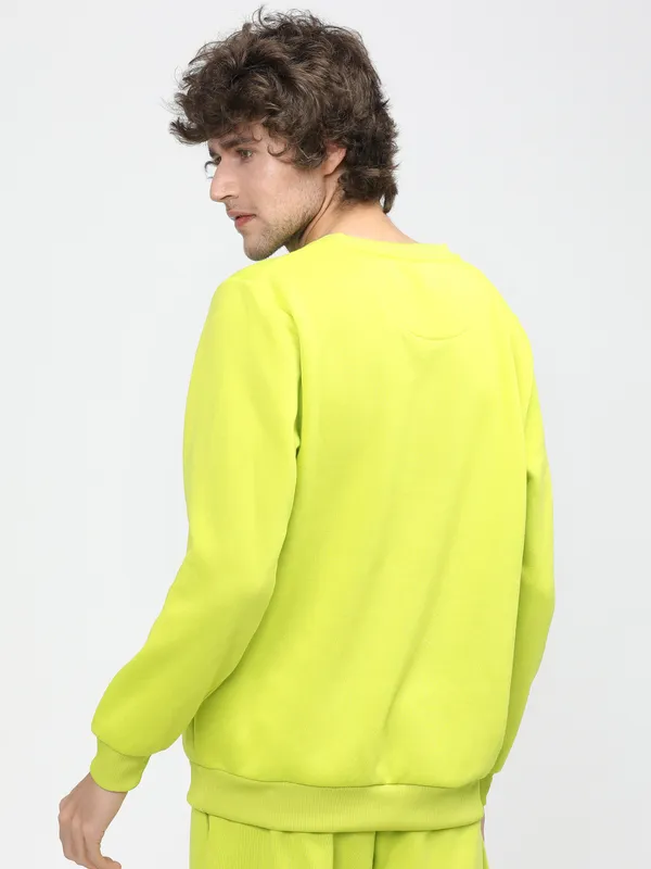 Highlander Men Yellow Round Neck Pullover Sweatshirt