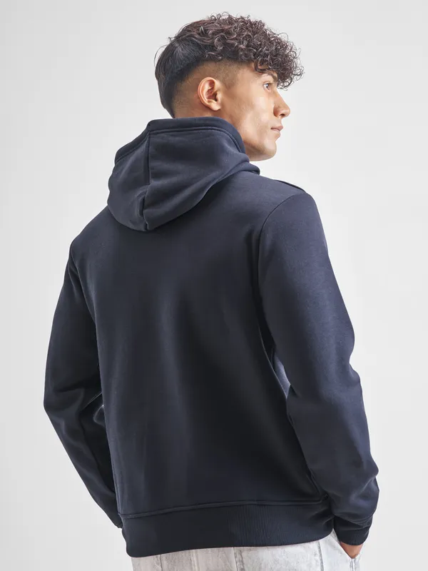 Highlander Men Navy Blue Hooded Pullover Sweatshirt