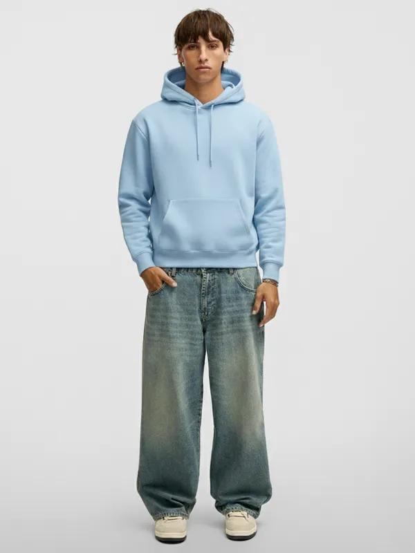 Highlander Men Blue Hooded Pullover Sweatshirt