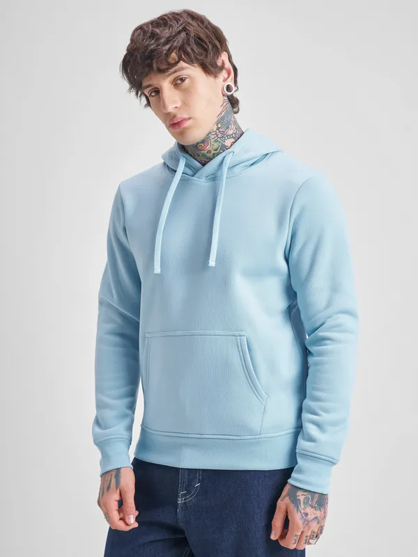 Highlander Men Blue Hooded Pullover Sweatshirt