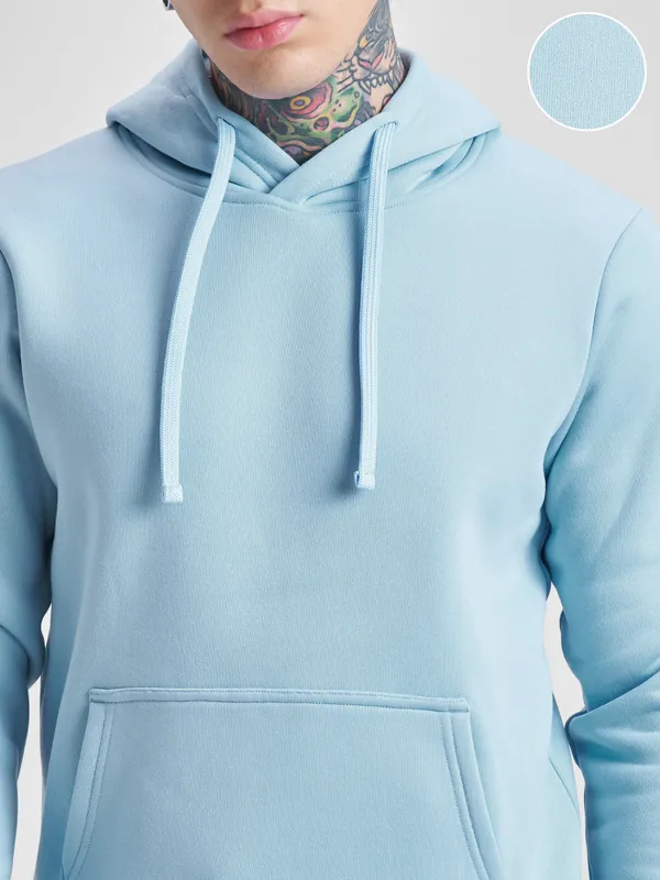 Highlander Men Blue Hooded Pullover Sweatshirt