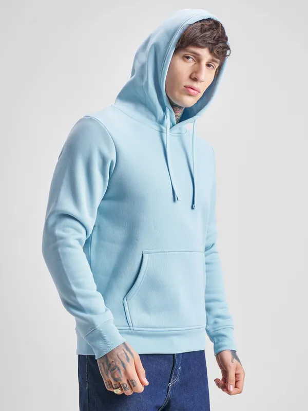 Highlander Men Blue Hooded Pullover Sweatshirt