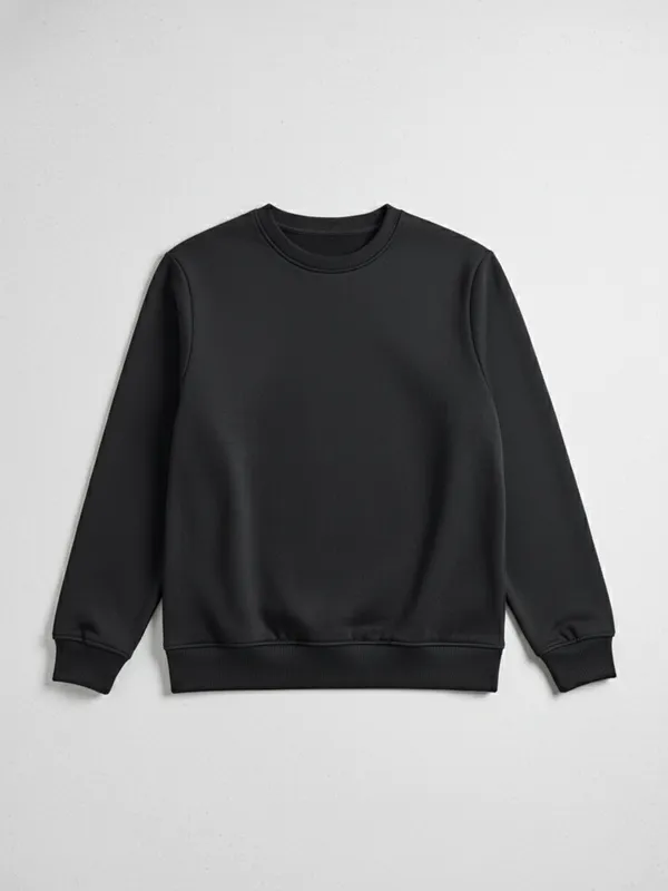 Highlander Men Black Round Neck Pullover Sweatshirt