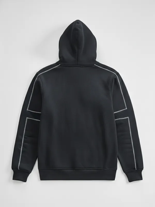 Highlander Men Black Hooded Pullover Sweatshirt