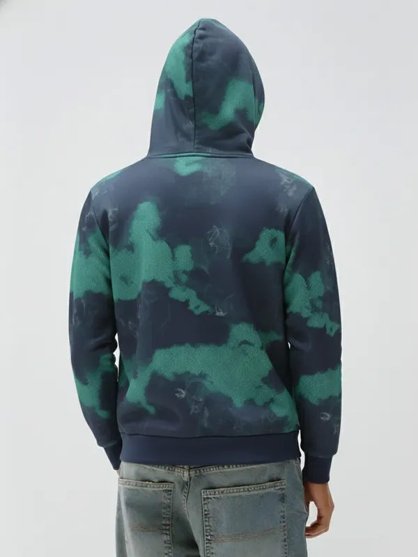 Highlander Men Navy Blue Hooded Pullover Sweatshirt