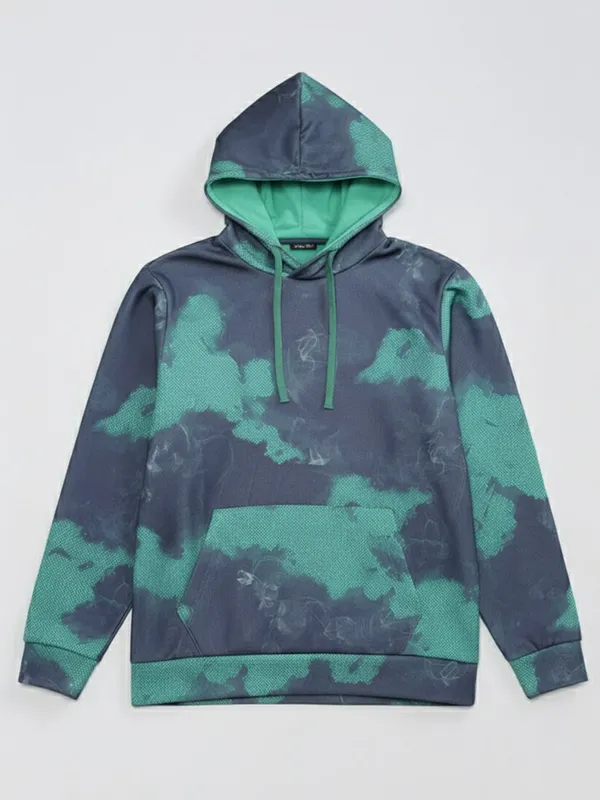 Highlander Men Navy Blue Hooded Pullover Sweatshirt