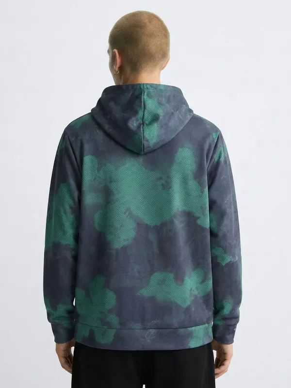 Highlander Men Navy Blue Hooded Pullover Sweatshirt