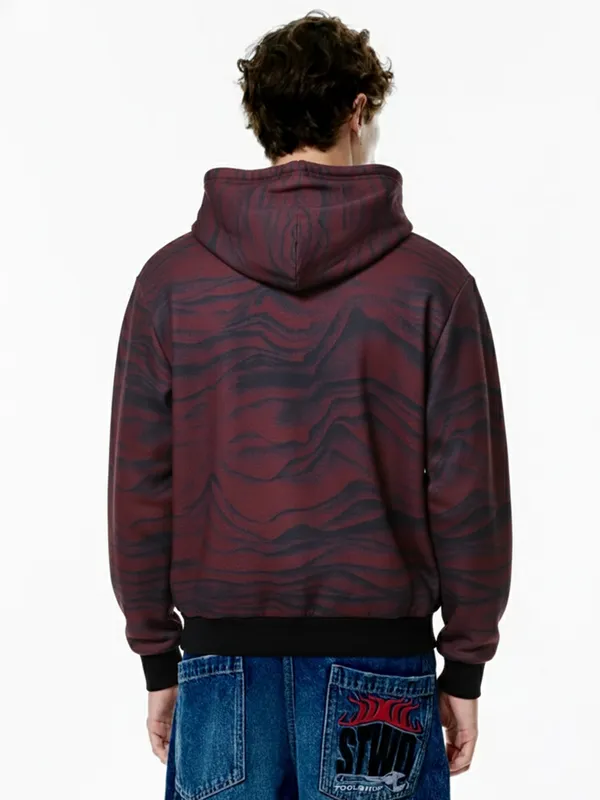 Highlander Men Red Hooded Pullover Sweatshirt