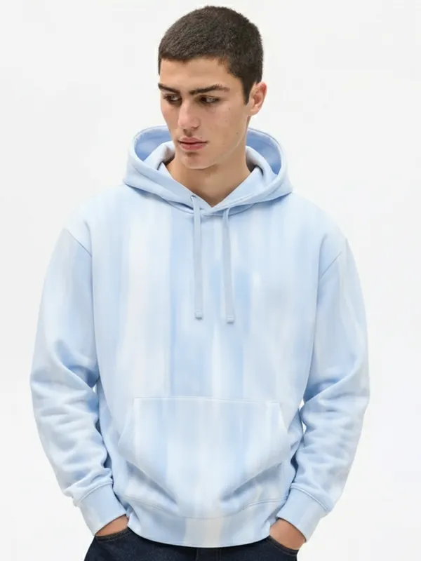 Highlander Men Blue Hooded Pullover Sweatshirt
