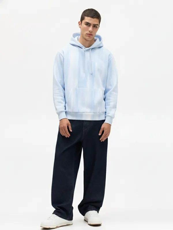 Highlander Men Blue Hooded Pullover Sweatshirt