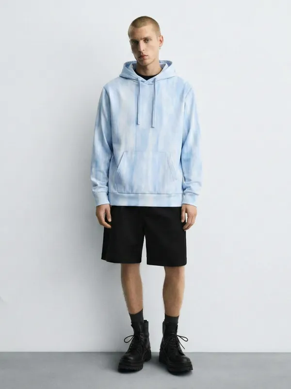 Highlander Men Blue Hooded Pullover Sweatshirt