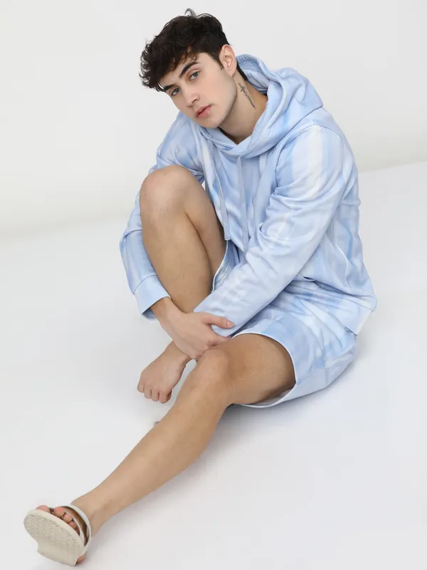 Highlander Men Blue Hooded Pullover Sweatshirt