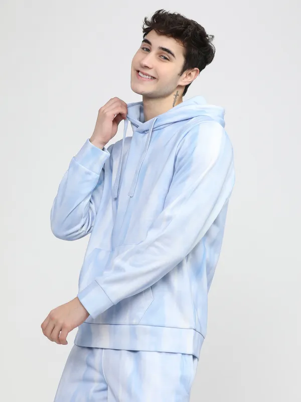 Highlander Men Blue Hooded Pullover Sweatshirt