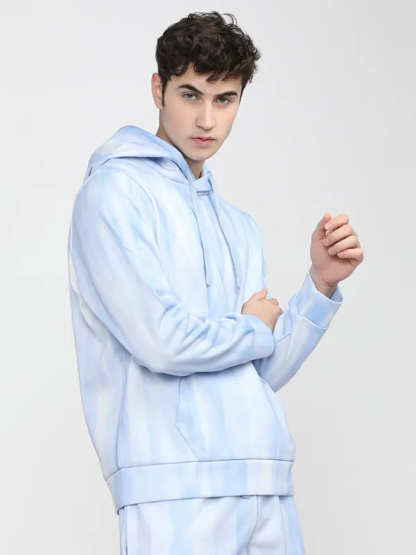 Highlander Men Blue Hooded Pullover Sweatshirt