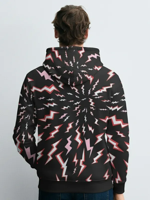 Highlander Men Black Hooded Pullover Sweatshirt