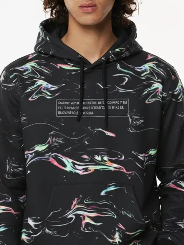 Highlander Men Black Hooded Pullover Sweatshirt