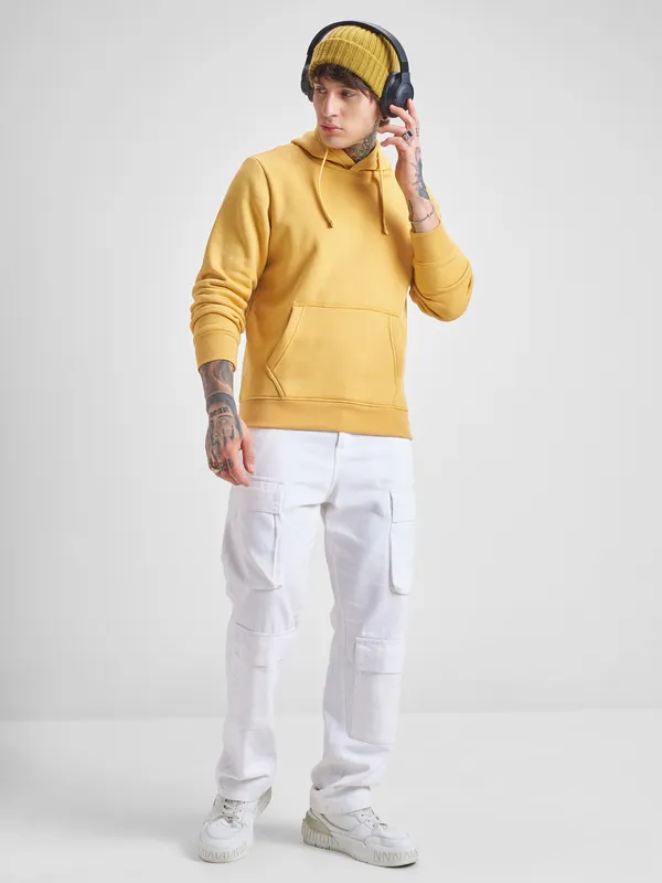 Highlander Men Yellow Hooded Pullover Sweatshirt