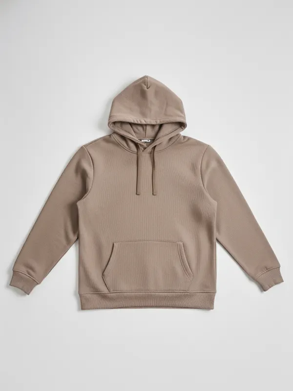 Highlander Men Beige Hooded Pullover Sweatshirt