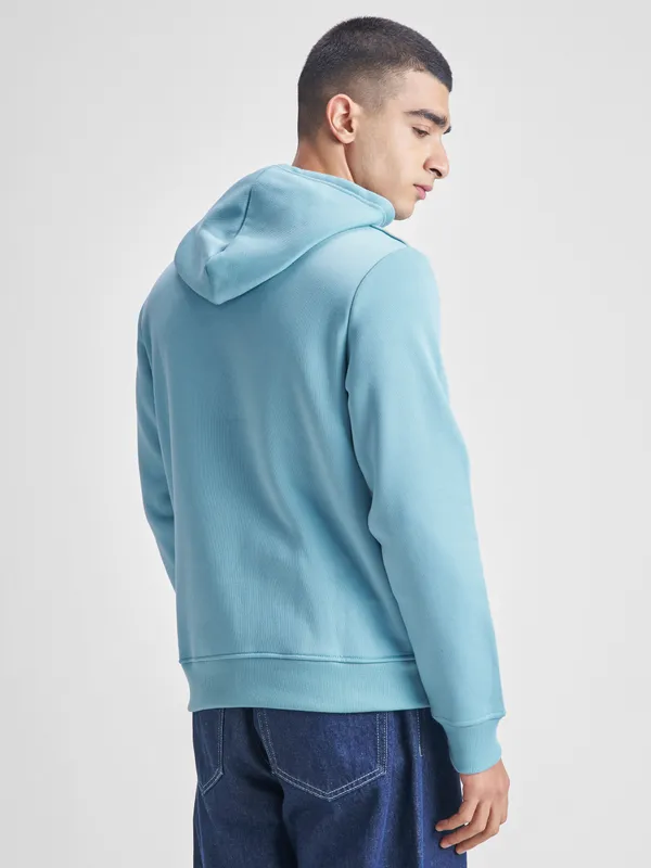 Highlander Men Blue Hooded Pullover Sweatshirt