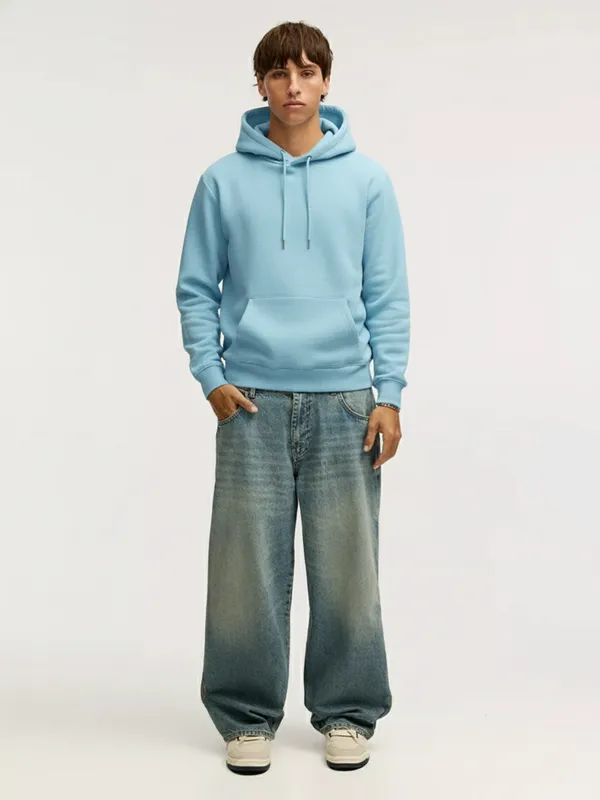 Highlander Men Blue Hooded Pullover Sweatshirt