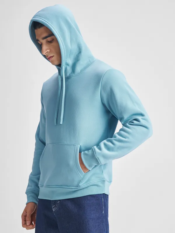 Highlander Men Blue Hooded Pullover Sweatshirt