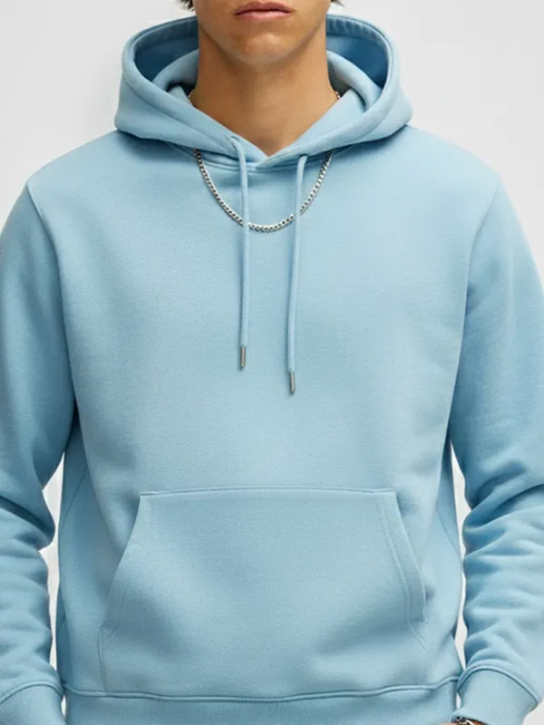 Highlander Men Blue Hooded Pullover Sweatshirt