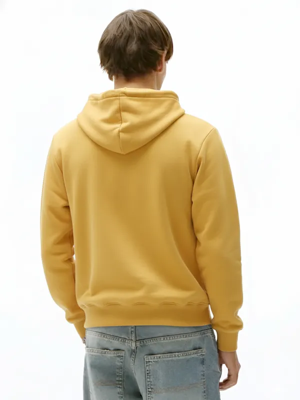 Highlander Men Yellow Hooded Front-Open Sweatshirt