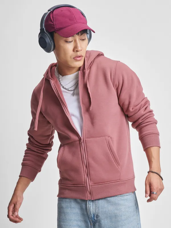 Highlander Men Rose Hooded Front-Open Sweatshirt