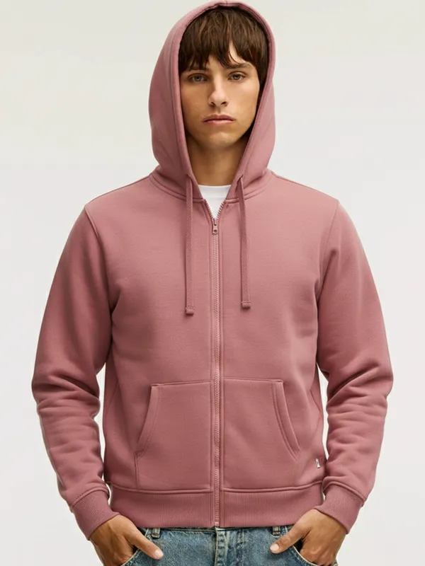 Highlander Men Rose Hooded Front-Open Sweatshirt