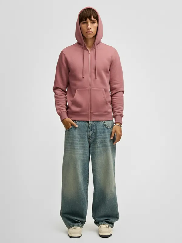 Highlander Men Rose Hooded Front-Open Sweatshirt