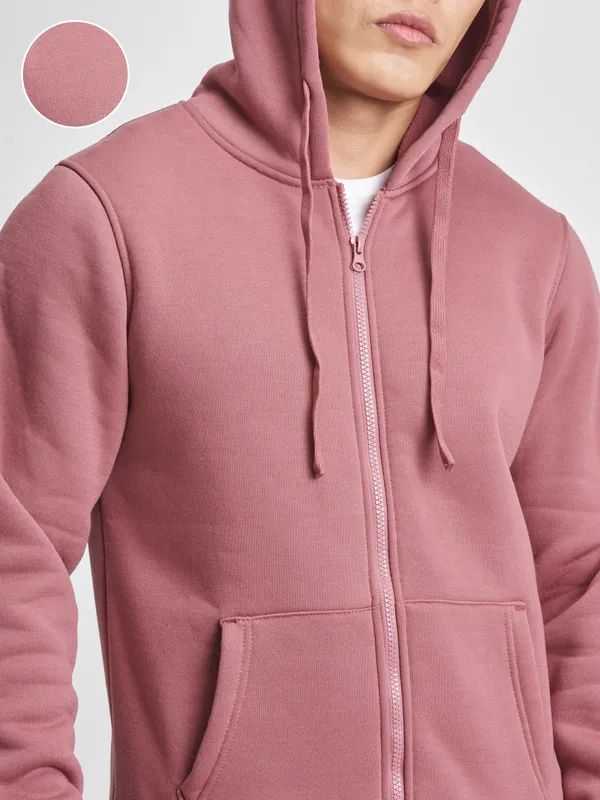 Highlander Men Rose Hooded Front-Open Sweatshirt