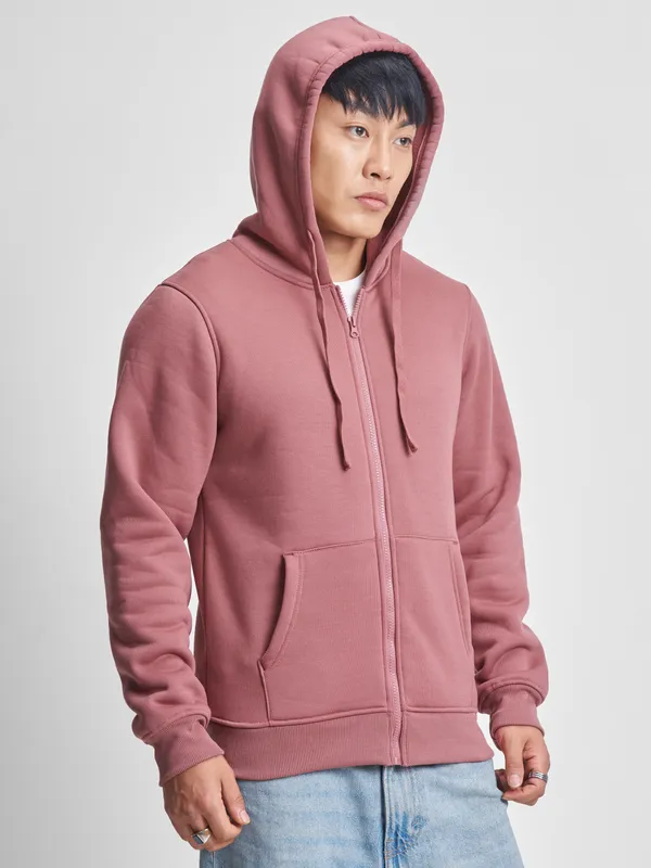 Highlander Men Rose Hooded Front-Open Sweatshirt