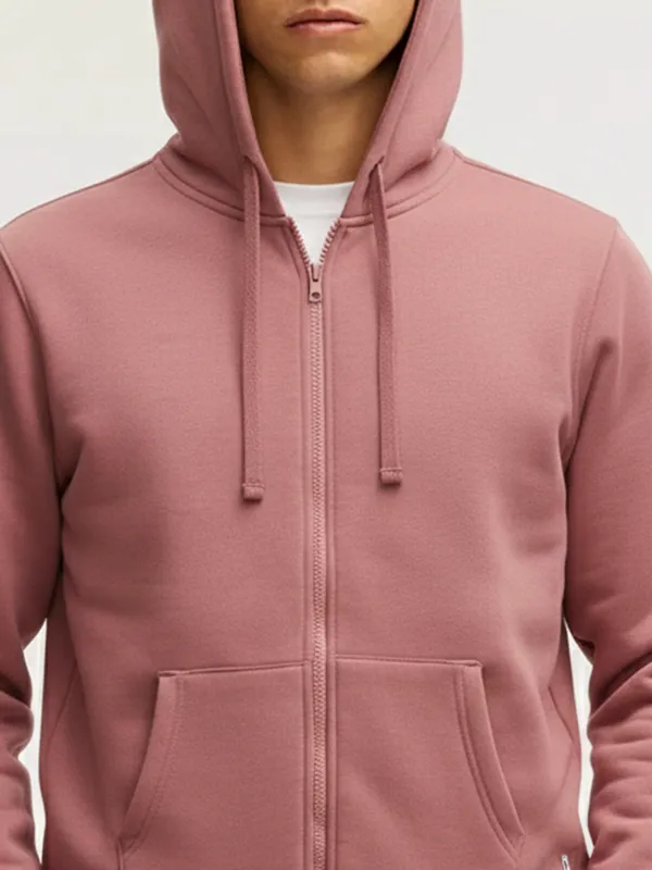 Highlander Men Rose Hooded Front-Open Sweatshirt