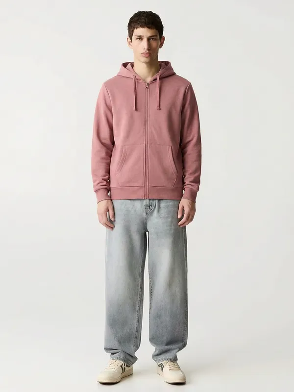 Highlander Men Rose Hooded Front-Open Sweatshirt