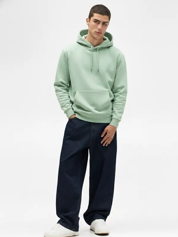 Highlander Men Green Hooded Pullover Sweatshirt