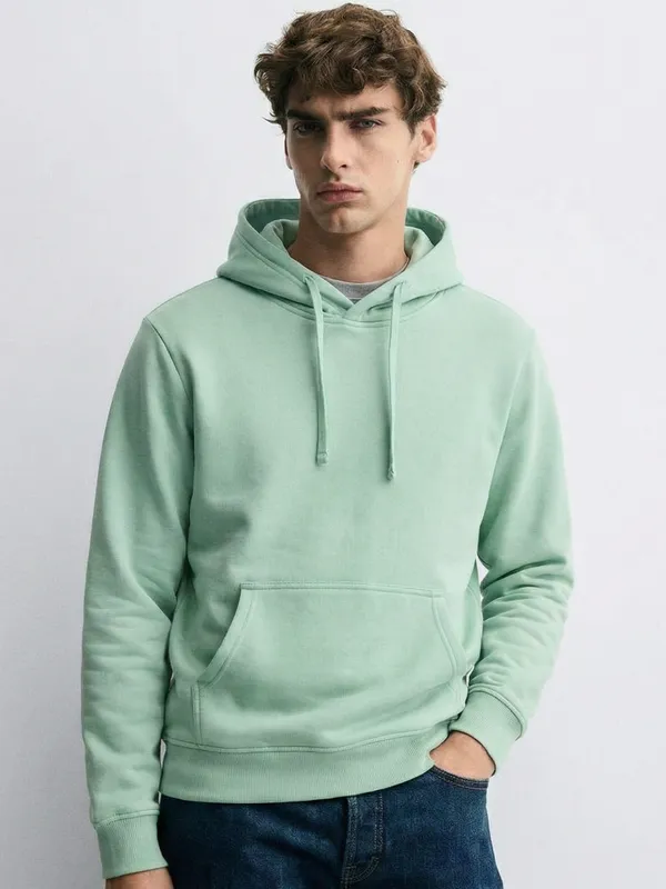 Highlander Men Green Hooded Pullover Sweatshirt