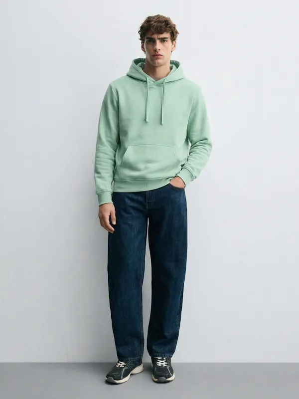 Highlander Men Green Hooded Pullover Sweatshirt