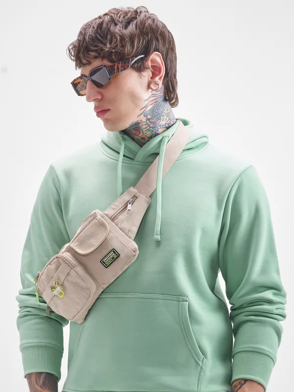 Highlander Men Green Hooded Pullover Sweatshirt