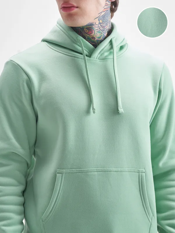 Highlander Men Green Hooded Pullover Sweatshirt