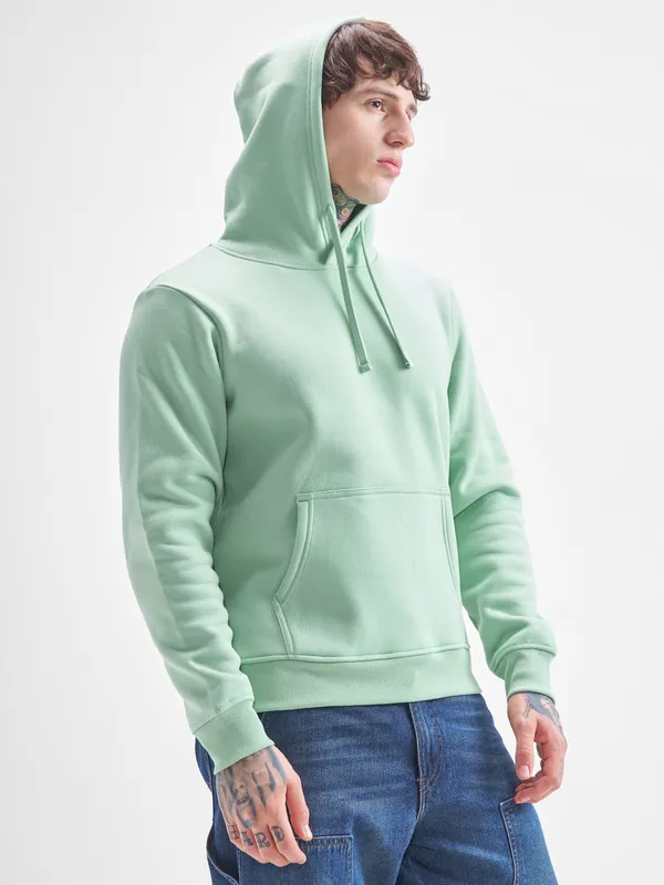 Highlander Men Green Hooded Pullover Sweatshirt