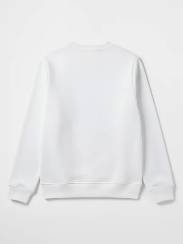 Highlander Men White Round Neck Pullover Sweatshirt