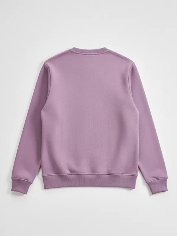 Highlander Men Purple Round Neck Pullover Sweatshirt