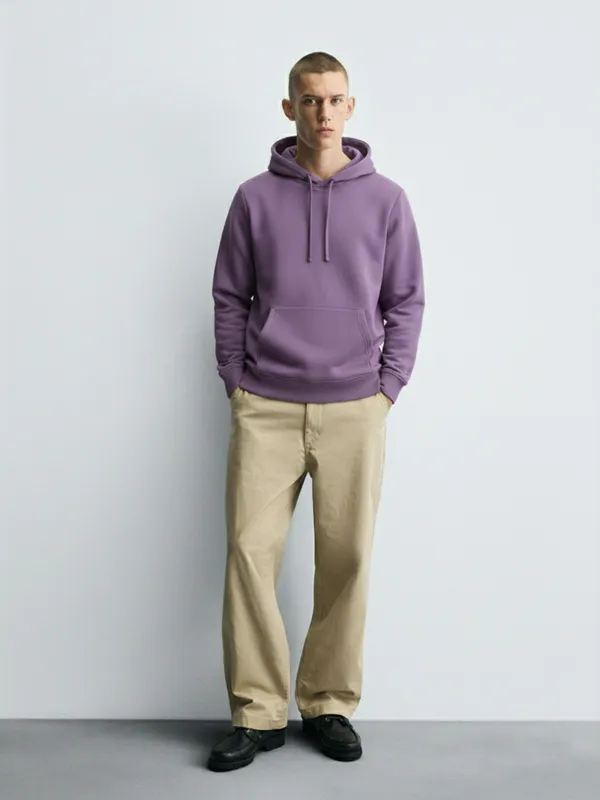 Highlander Men Purple Hooded Pullover Sweatshirt