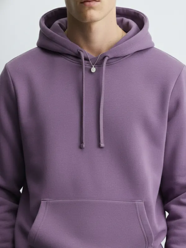 Highlander Men Purple Hooded Pullover Sweatshirt