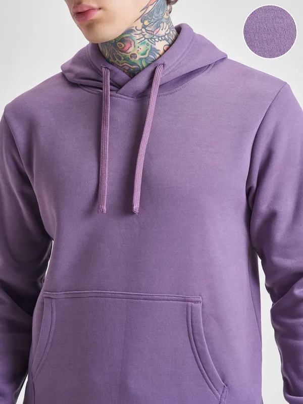 Highlander Men Purple Hooded Pullover Sweatshirt