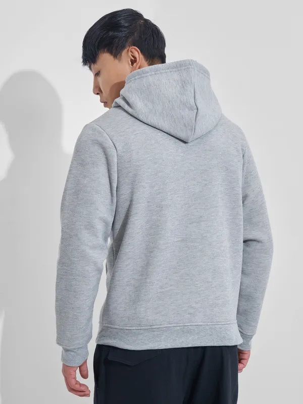 Highlander Men Grey Hooded Front-Open Sweatshirt